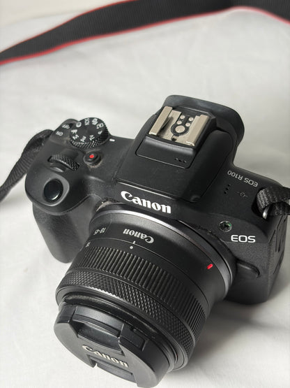 Appareil photo numérique hybride Canon EOS R100 + objectif 18-45 mm